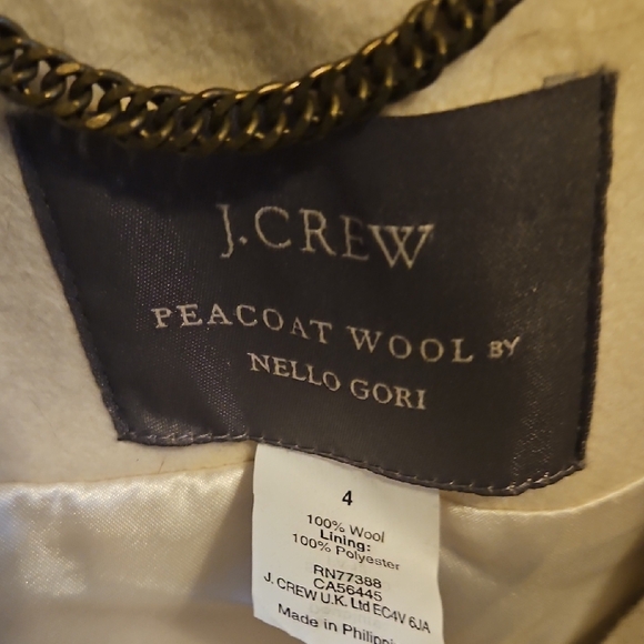 J. Crew Antique White and Black Pea Coat - Picture 6 of 12